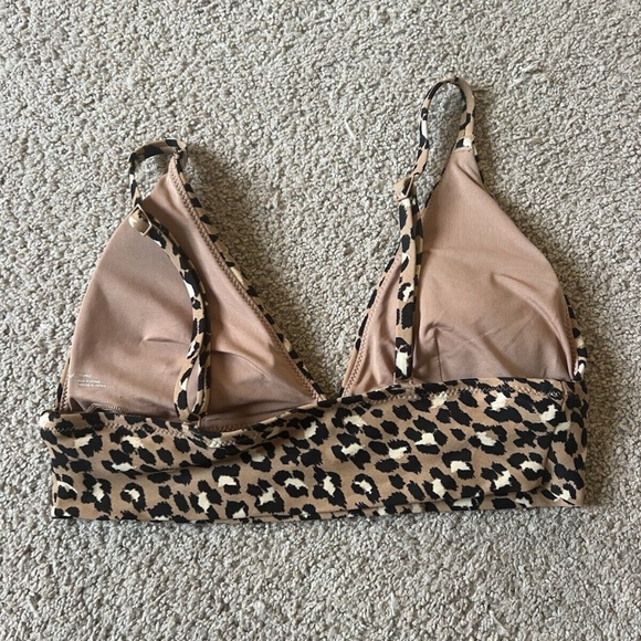 Aerie Leopard Print Triangle Bathing Suit Top Size Small - Picture 4 of 6
